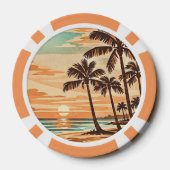 Mitte des Jahrhunderts moderne Strand Hawaii Sonne Pokerchips (Rückseite)