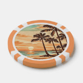 Mitte des Jahrhunderts moderne Strand Hawaii Sonne Pokerchips (Einzeln)