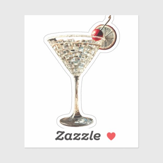 Mitte des Jahrhunderts Moderner Cran Citrus Cockta Aufkleber (Blatt)