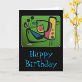 "Mitte des Jahrhunderts modernes abstraktes Karte (Gelbe Blume)