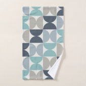 Mitte des Jahrhunderts Modernes Blau und Grau Badhandtuch Set (Handtuch)