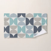 Mitte des Jahrhunderts Modernes Blau und Grau Badhandtuch Set (Handtuch)