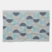 Mitte des Jahrhunderts Modernes Blau und Grau Geschirrtuch (Horizontal)