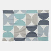 Mitte des Jahrhunderts Modernes Blau und Grau Geschirrtuch (Horizontal)