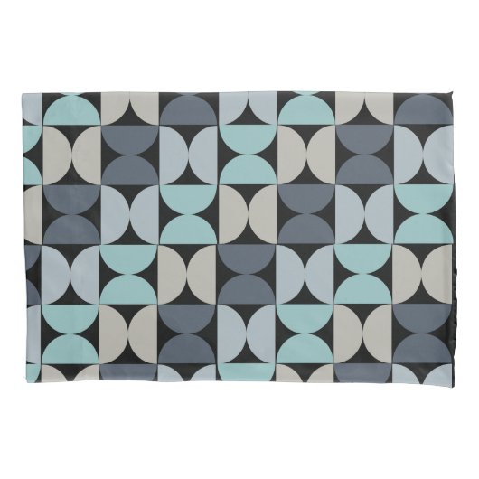 Mitte des Jahrhunderts Modernes Blau und Grau Kissenbezug (Vorderseite)