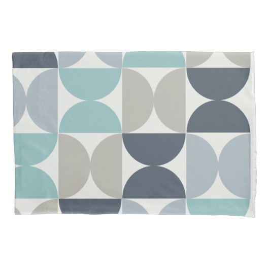 Mitte des Jahrhunderts Modernes Blau und Grau Kissenbezug (Vorderseite)