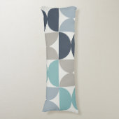 Mitte des Jahrhunderts Modernes Blau und Grau Seitenschläferkissen (Vorderseite Vertikal)