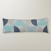 Mitte des Jahrhunderts Modernes Blau und Grau Seitenschläferkissen (Rückseite)