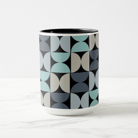 Mitte des Jahrhunderts Modernes Blau und Grau Tasse (Zentrum)