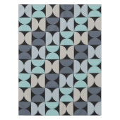 Mitte des Jahrhunderts Modernes Blau und Grau Tischdecke (Vorderseite)