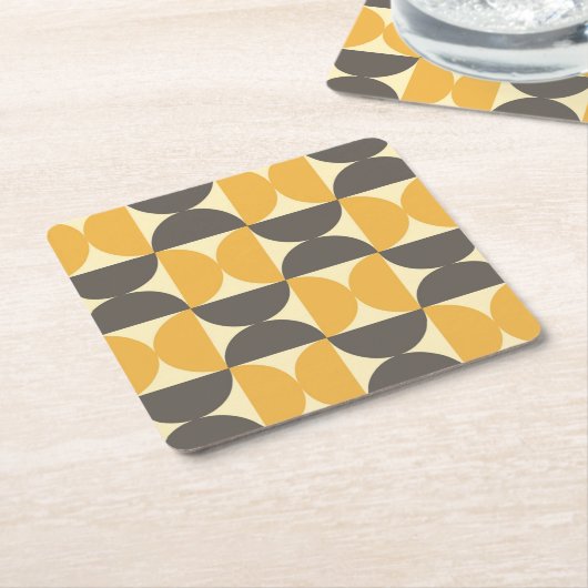 Mitte des Jahrhunderts modernes Brown u. Rechteckiger Pappuntersetzer (angewinkelt)