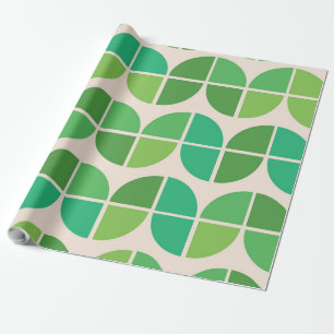 Mitte des Jahrhunderts modernes geometrisches grün Geschenkpapier