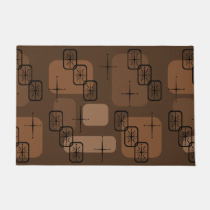 Mitte des Jahrhunderts Modernes Sputnik Brown Fußmatte