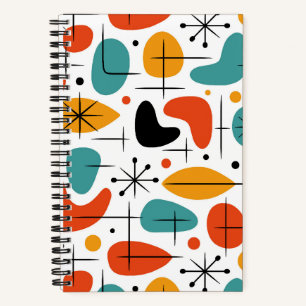 Mitte des Jahrhunderts modernes Sternenmuster Notizblock