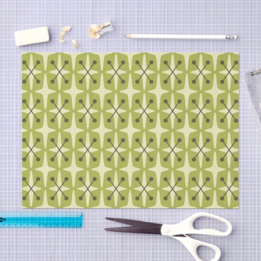 Mitte des Jahrhunderts, modernes Sternenmuster Seidenpapier (Handwerk)