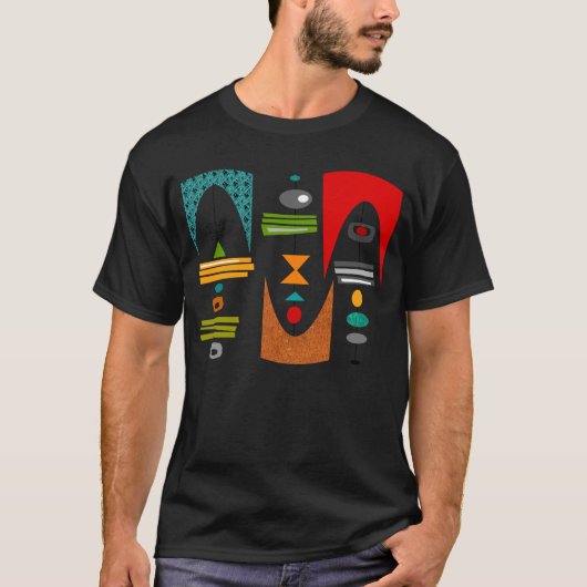 Mitte des Jahrhunderts modernes Tiki Tok T-Shirt (Vorderseite)