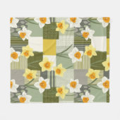 Mitte des Jahrhunderts Narzisse Blumendesign (1) Fleecedecke (Vorderseite (Horizontal))