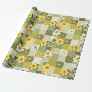 Mitte des Jahrhunderts Narzisse Blumenmuster (2) Geschenkpapier