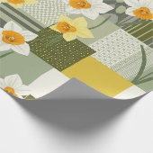 Mitte des Jahrhunderts Narzissen-Blumenmuster Geschenkpapier (Ecke)