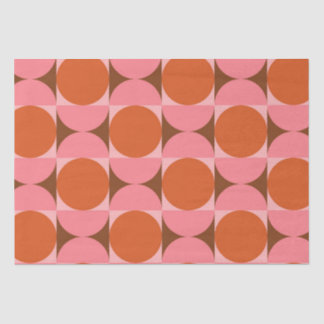 Mitte des Jahrhunderts orange Kreise rosa Halbkrei Seidenpapier