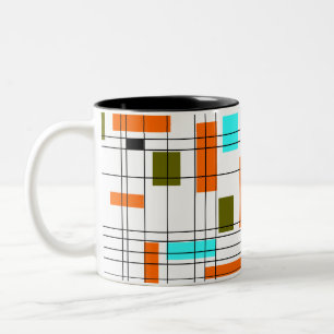 Mitte des Jahrhunderts Raster Zweifarbige Tasse