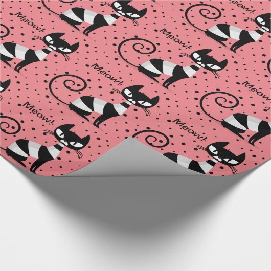 Mitte des Jahrhunderts! Retro Atomic Cats Wrapping Geschenkpapier (Ecke)