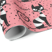 Mitte des Jahrhunderts! Retro Atomic Cats Wrapping Geschenkpapier (Rolleneckpunkt)