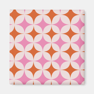 Mitte des Jahrhunderts Retro Sternenmuster Orange  Magnet