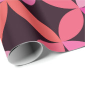 Mitte des Jahrhunderts rosa, korallen und rote Kre Geschenkpapier (Rolleneckpunkt)