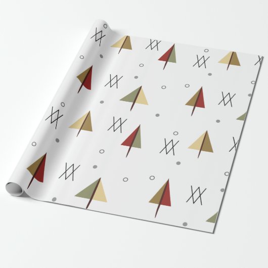 Mitte des Jahrhunderts Schnee Wald Geschenkpapier (Ungerollt)