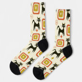 Mitte des Jahrhunderts schwarze atomare Katzen mit Socken (Linkes Detail)