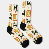 Mitte des Jahrhunderts schwarze atomare Katzen mit Socken (Rechts)