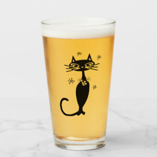 Mitte des Jahrhunderts schwarze Katze Glas