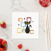 Mitte des Jahrhunderts schwarze Katze Serviette (Beispiel)