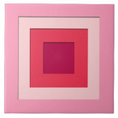 Mitte des Jahrhunderts überlagerte Quadrate - Rosa Fliese (Vorderseite)