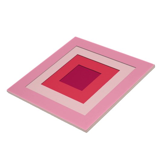 Mitte des Jahrhunderts überlagerte Quadrate - Rosa Fliese (Seite)