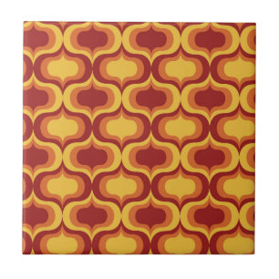 Mitte des Jahrhunderts Vintage Orange Gelb Rot Oge Fliese