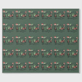 Mitte des Jahrhunderts Weihnachtskater im Atomic-S Geschenkpapier (Flach)