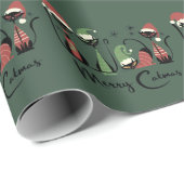 Mitte des Jahrhunderts Weihnachtskater im Atomic-S Geschenkpapier (Rolleneckpunkt)
