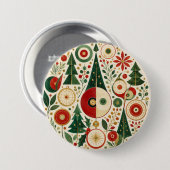 Mitte des Jahrhunderts Weihnachtsmosaik Button (Vorne & Hinten)