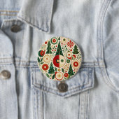 Mitte des Jahrhunderts Weihnachtsmosaik Button (Beispiel)