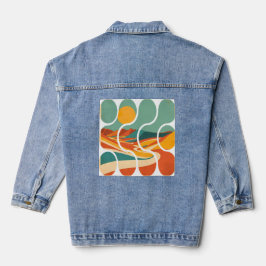 Mitte des Jahrhunderts Wüstenlandschaft Moderne Ku Jeansjacke