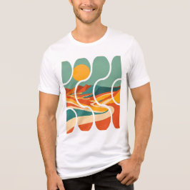 Mitte des Jahrhunderts Wüstenlandschaft Moderne Ku Tri-Blend Shirt