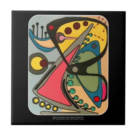 Mitte- des Jahrhundertsabstrakte Fliese (Vorderseite)