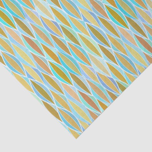 Mitte- des Jahrhundertsband-Druck - Blues und Seidenpapier (Ausschnitt)