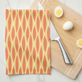 Mitte- des Jahrhundertsband-Druck - Orange und Küchentuch (Viertel Falte)