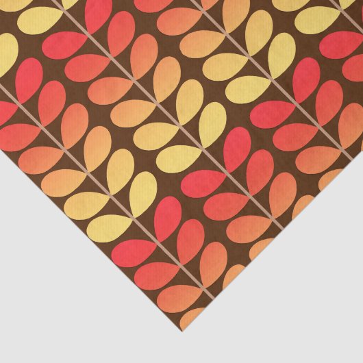 Mitte- des Jahrhundertsdänisches Blätter, Brown, Seidenpapier (Ausschnitt)