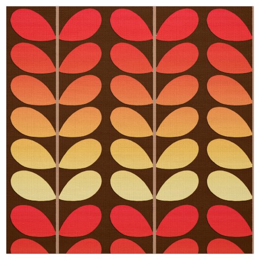 Mitte- des Jahrhundertsdänisches Blätter, Brown, Stoff (Muster)