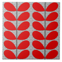 Mitte- des Jahrhundertsdänisches Blätter, tiefrot Fliese