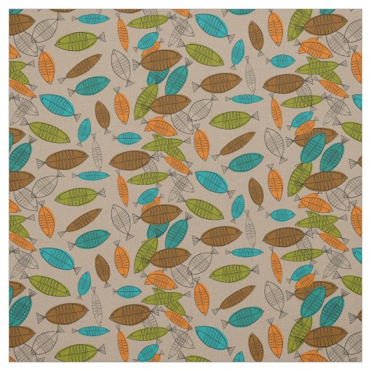 Mitte- des Jahrhundertsfisch-Kunst Stoff (Muster)